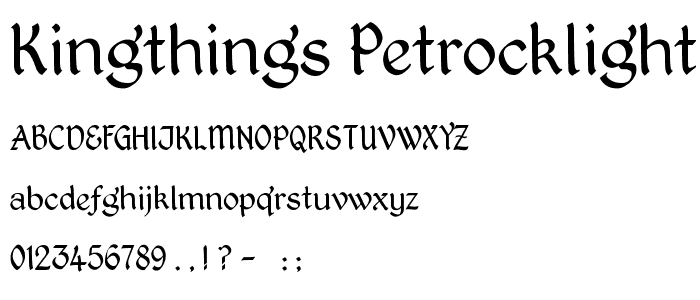 Kingthings PetrockLight font